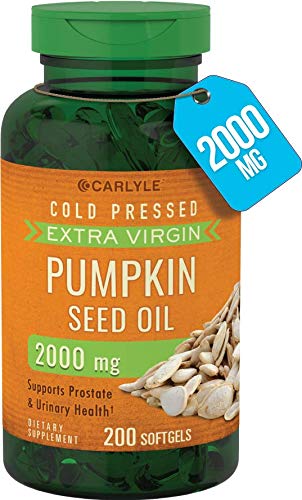 Carlyle Pumpkin Seed Oil 2000 mg 200 Softgel Capsules | Cold Pressed, Extra Virgin | Non-GMO, Gluten Free