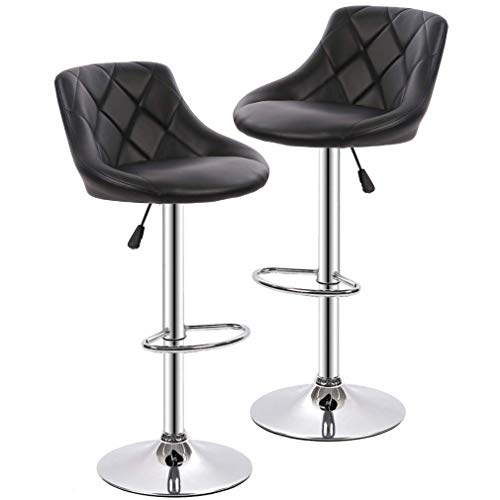 Counter Height Bar Stools Set of 2 Barstools Swivel Stool Height Adjustable Bar Chairs with Back PU Leather Swivel Bar Stool Kitchen Counter Stools Dining Chairs