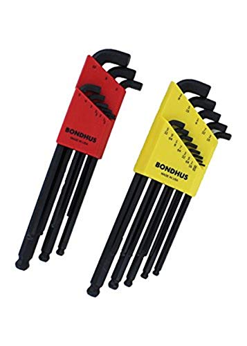 Bondhus 20599 0.050-3/8' & 1.5-10mm Stubby Ball End Hex Key DoublePK