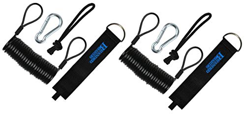 Branded Boards Safety Leash with Heavy Duty Wrist/Ankle Cuff, Carabiner & Paracord loop. Boogie Boards, Snowboards, Surf Boards, SUP, Ski Scooters, Snowskates, Sleds, Dog Pet Lanyard (Ultimate 2-Pack)
