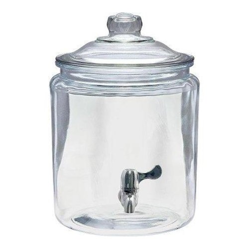 Anchor Hocking 2-Gallon Heritage Hill Glass Beverage Dispenser with Spigot, Set of 1