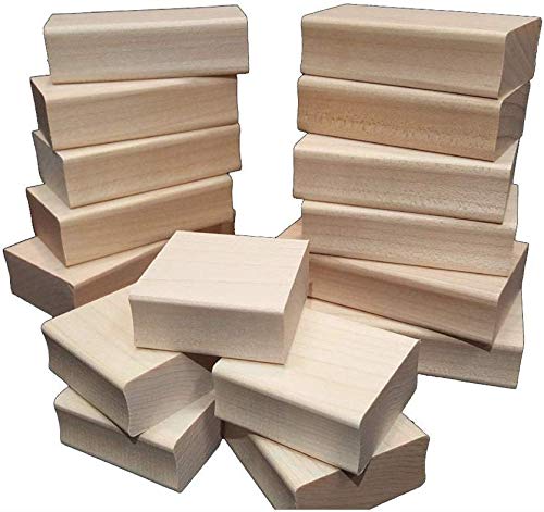 Blank Hard Wood Rubber Stamp mounts Scrapbooking. (Multiple Sizes Available) (2'' x 2'' (8 Pack))