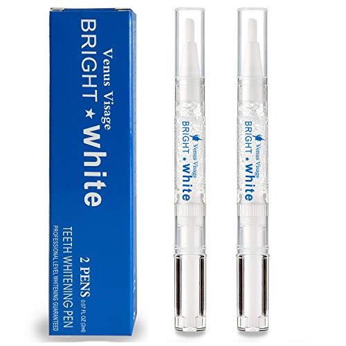 Venus Visage Teeth Whitening Pen(2 Pens), 20+ Uses, Effective＆Painless, No Sensitivity, Travel-Friendly, Easy to Use, Beautiful White Smile, Natural Mint Flavor