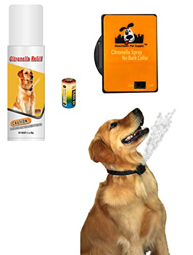 Downtown Pet Supply NO BARK Collar Citronella Spray Collar, Anti-Bark Deterrent for Dogs Kit - Safe, Effective, and Humane Dog Barking Control Collar (1 PK)