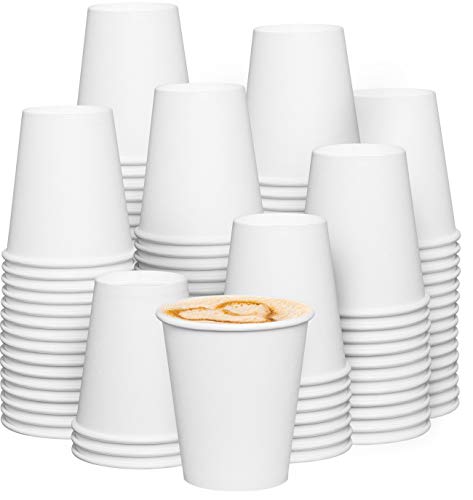 [300 Pack] 10 oz. White Paper Hot Cups, Coffee Cups