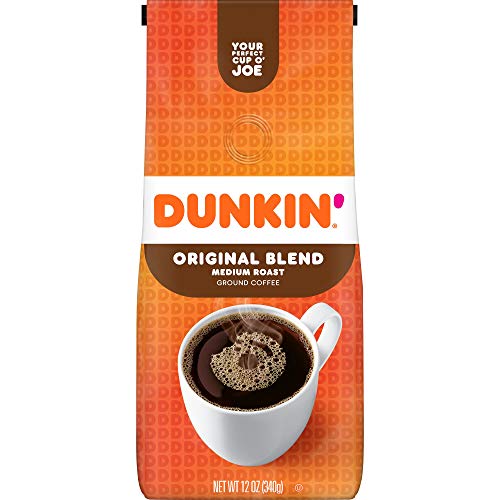 Dunkin' Original Blend Medium Roast Ground Coffee, 12 Ounces (Packaging May Vary)