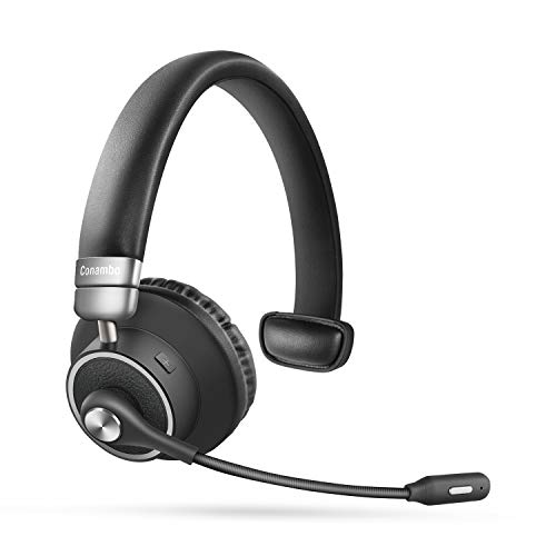Bluetooth Headset 5.0, Pro 24 Hrs Talktime Noise Cancelling Wireless Headset with Mute Button for Cell Phones Business Office Trucker-M91