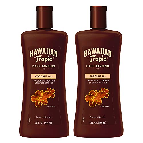 Hawaiian Tropic Dark Tanning Sun Care Moisturizing Oil 8 Ounces Twin Pack