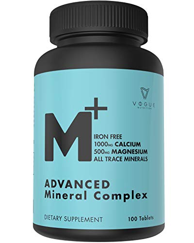Chelated Multi Mineral Supplement with Zinc, Calcium & Magnesium for Immune Support - Trace Minerals Supplements for Women & Men - All Trace Complete Mineral Complex (100 Tablets)