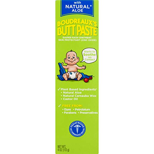 Boudreaux's Butt Paste Diaper Rash Ointment, With Natural Aloe, 4 Oz