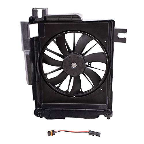 Replacement AC A/C Condenser Cooling Fan Assembly Compatible with 2002-2009 1500 2003-2009 2500 3500 Pickup Truck 5093760AA