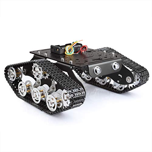 MOUNTAIN_ARK STEM Education Tracked Robot Smart Car Platform No Assembling, with Damping Effect for Arduino Raspberry Pi DIY Kit, 11.0x9.8x4.5inch, 3.28lb