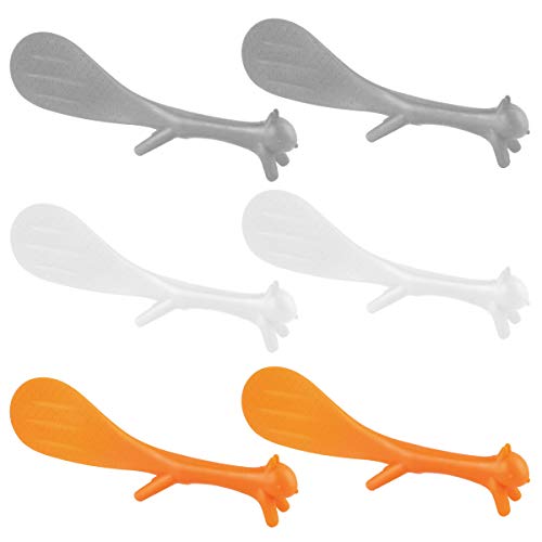 butterfunny 6 Pcs Lovely Squirrel Shape Rice Spoon, Standing Non-stick Rice Spoon Creative Household Kitchen Tools