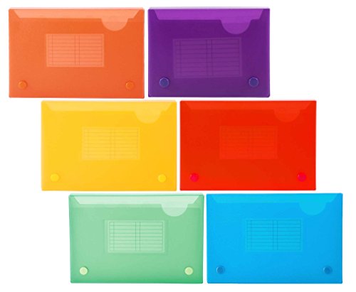 Filexec 5 x 8 Inch Index Case, Snap Button Closure, 5 Index Dividers, Assorted (Pack of 6) (50101-2091)