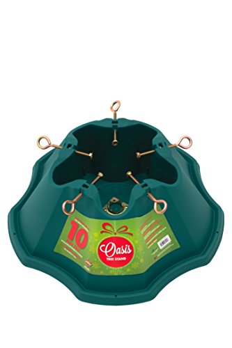 JACK-POST Oasis Christmas Stand, for Trees Up to 10-Feet, 1.5-Gallon Water Capacity, Large, Green