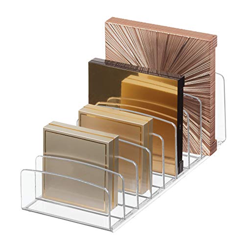iDesign Clarity BPA-Free Plastic Divided Makeup Palette Organizer, 9.25' x 3.86' x 3.2', Clear