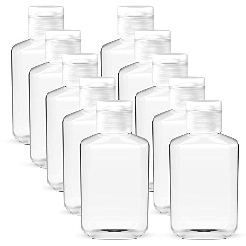 60Pcs 2oz Empty Clear Plastic Travel Bottles, Portable Refillable Containers with Flip Top Caps, PET Bottles for Hand Sanitizer Shampoo, Body Soap, Toner, Lotion, Cream