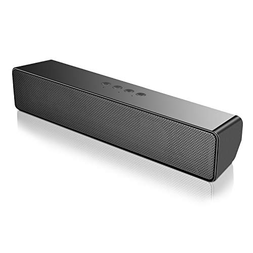 SAKOBS Computer Speakers, Wireless Computer Sound Bar, Stereo USB Powered Mini Soundbar Speaker for PC Tablets Desktop Cellphone Laptop with Dual Speakers,18H Playtime & Microphone