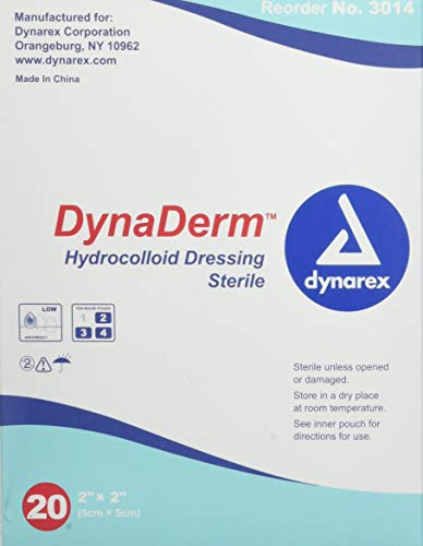 Dynarex Hydrocolloid Dressing,Thin 2 x 2 Inch