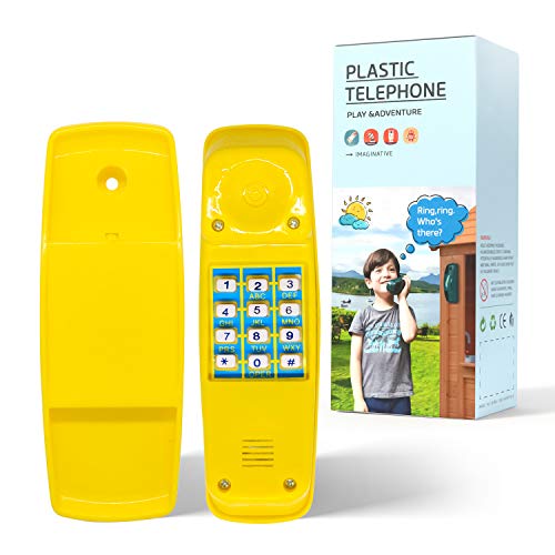 HAPPYPIE Toy Phone for Kids Swing Set Phone Pretend Phones and Learning Education Phones Plastic Telephone Creative Children Play Phone for Toddlers Baby Cell Phone Playhouse Phone (Yellow)