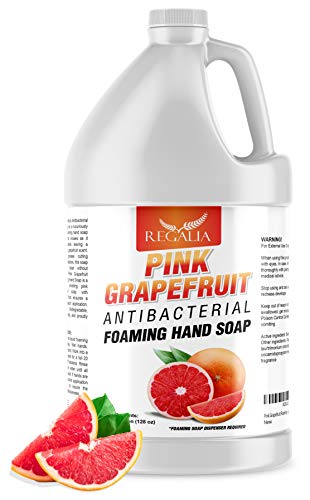 Pink Grapefruit Foaming Antibacterial Hand Soap Refill 1 Gallon (128 oz) Refreshing Pink Grapefruit Scent Bulk Hand Soap-Made In The USA.