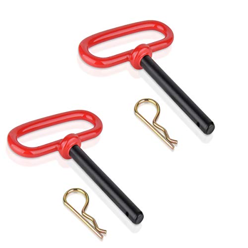 2 Pcs 1/2 inch Red Handle Hitch Pin Accessories for Tractors,Clevis pin (1/23-5/8)