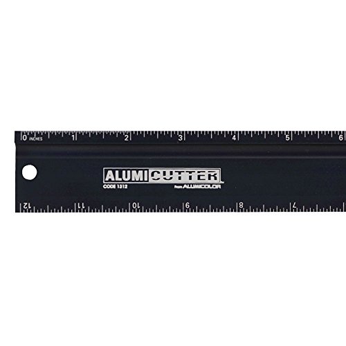 Alumicolor Alumicutter, Safety Ruler and Straight Edge, Aluminum, 12 inches, Black (1312-9)