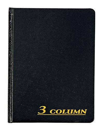 Adams Account Book, 7 x 9.25 Inches, Black, 3-Columns, 80 Pages (ARB8003M)