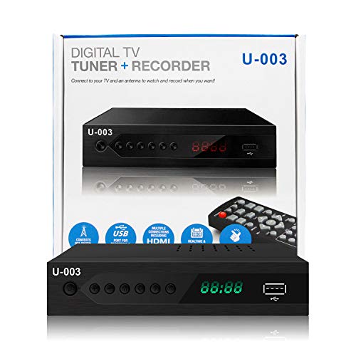 UBISHENG Digital TV Converter Box, 1080P ATSC Converters with PVR Recording&Playback, HDMI Output, Timer Setting LED HDTV Set Top Box