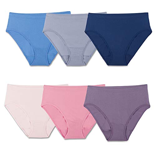 Fruit of the Loom Women's Seamless Panties with 360° Stretch, Hi Cut - Assorted Colors, 8