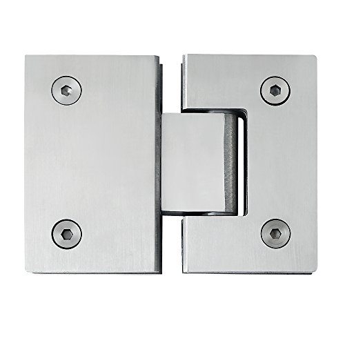 Alise Heavy Duty 180 Degree Glass Door Cupboard Showcase Cabinet Clamp Glass Shower Doors Hinge Replacement Parts,Stainless Steel Brushed Finish