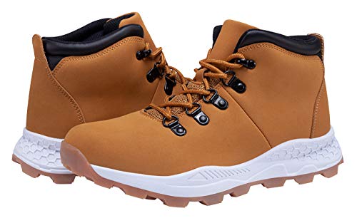 ALLY BELLY Men's Mid Hiking Boots Trekking Backpacking Mountaineering Outdoor Shoes Mid Cut (Brown, Numeric_12)
