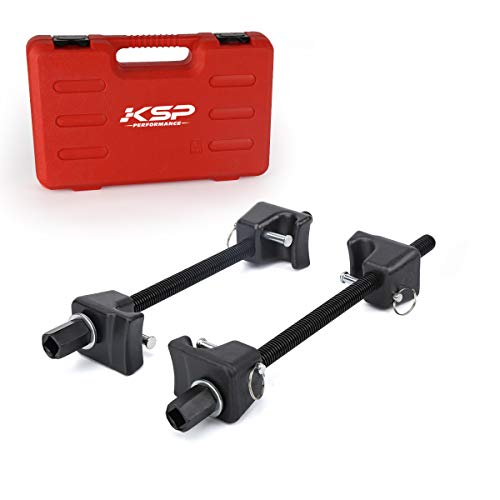KSP Universal Coil Spring Compressor Tool,Macpherson strut spring hook Compressor Coil Spring Clamps with 5/8'-11 Thread Black （2PCS), 13/16in Socket 1/2in Drive Wrench