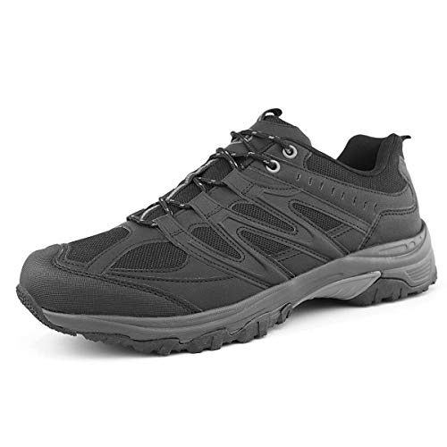 Hawkwell Men's Outdoor Waterproof Hiking Shoes, Black Grey Mesh, 11 M US