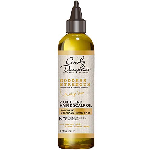 7 Oil Blend Scalp Oil | Hair Oil with Castor Oil and Black Seed Oil | for Weak, Breakage Prone Hair | Goddess Strength by Carols Daughter | 4 Fluid Ounces
