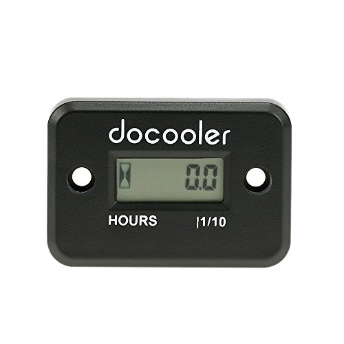 Docooler Inductive Hour Meter for Marine ATV Motorcycle Dirt Ski Waterproof - Black