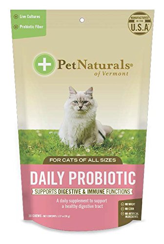 Pet Naturals of Vermont - Daily Probiotic for Cats, Digestive Supplement, 30 Bite-Sized Chews