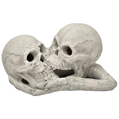 Stanbroil A Pair of Imitated Human Skull and Bones Gas Log for Indoor or Outdoor, Fireplaces, Fire Pits, Halloween Decor, White, 1-Pack - Patent Pending