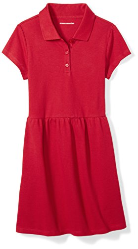 Amazon Essentials Girl's Short-Sleeve Polo Dress, Scooter Red, M (8)