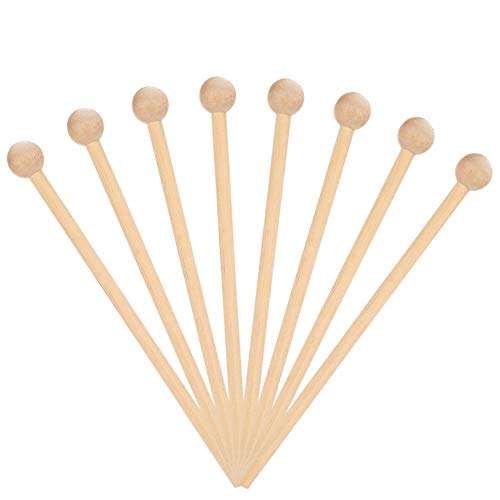 BKpearl 8 Pcs Wood Mallets Percussion Sticks, 8 Inch Drum Sticks Drumsticks or Glockenspiel, Xylophone, Chime, Woodblock, and Bells