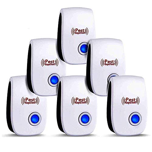 Ultrasonic Pest Repeller 6 Pack, Pest Repellent Plug in Indoor Pest Control for Mosquito, Insects,Cockroaches, Mouse, Rats, Bug, Spider, Ant, Rodent, Human & Pet Safe