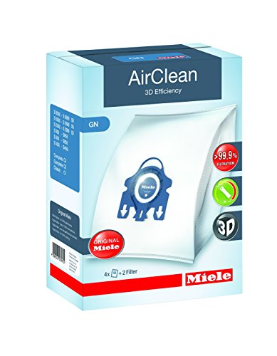 Miele 10123210 AirClean 3D Efficiency Dust Bag, Type GN, 4 Bags & 2 Filters