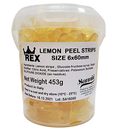 Rex Candied Lemon Peel Strips, 1 lb (Pack of 1)