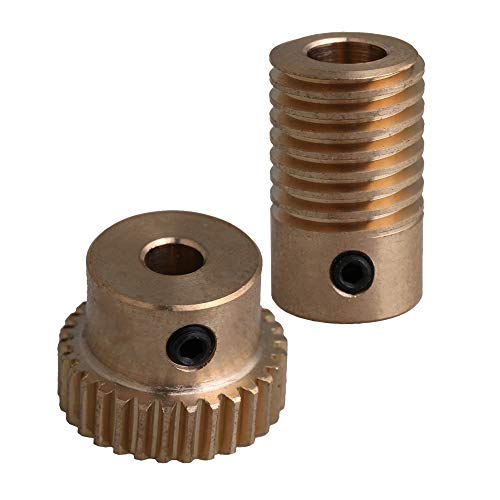 Yibuy 30T 0.5 Modulus 1:30 Brass Worm Wheel & 6MM Hole Dia Shaft Parts Kits