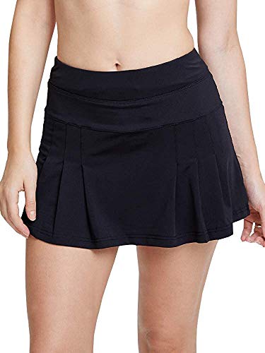 Blidece Women's Active Athletic Skort Lightweight Quick Dry Shorts Breathable Running Tennis Golf Workout Skirt with Pockets M Black