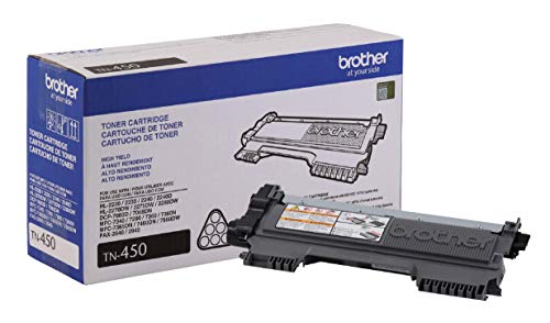 Brother Genuine High Yield Toner Cartridge, TN450, Replacement Black Toner, Page Yield Up To 2,600 Pages