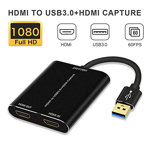HDMI Capture,HDMI to USB 3.0,Full HD 1080P Live Video Capture Game Capture Recording Box,HDMI USB 3.0 Adapter Video and Audio Grabber for Windows, Mac OS and Linus System,Black,IF-LINK