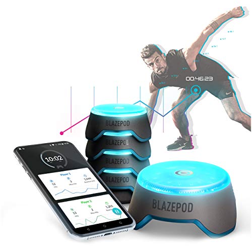 BlazePod Flash Reflex Lights and Reaction Training System, Challenging Activities to Improve Speed and Agility - for Athletes, Martial Arts, Soccer, Boxing, Basketball, Coaches and Trainer (4 Pods)