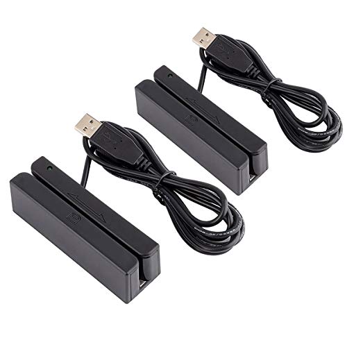 Honsdom USB Credit Card Reader MSR90 Magnetic Stripe Card Readers for POS System (Pack of 2)