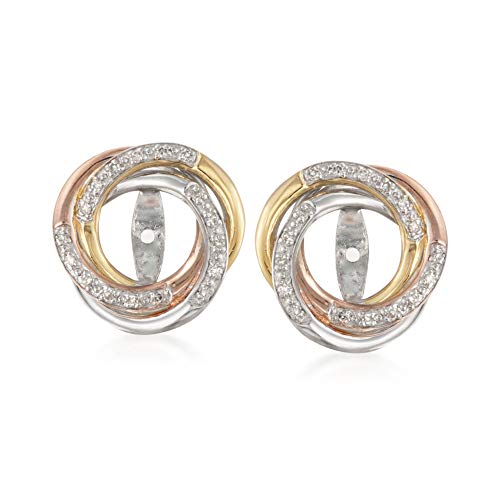 Ross-Simons 0.10 ct. t.w. Diamond Swirl Earring Jackets in Tri-Colored Sterling Silver For Women